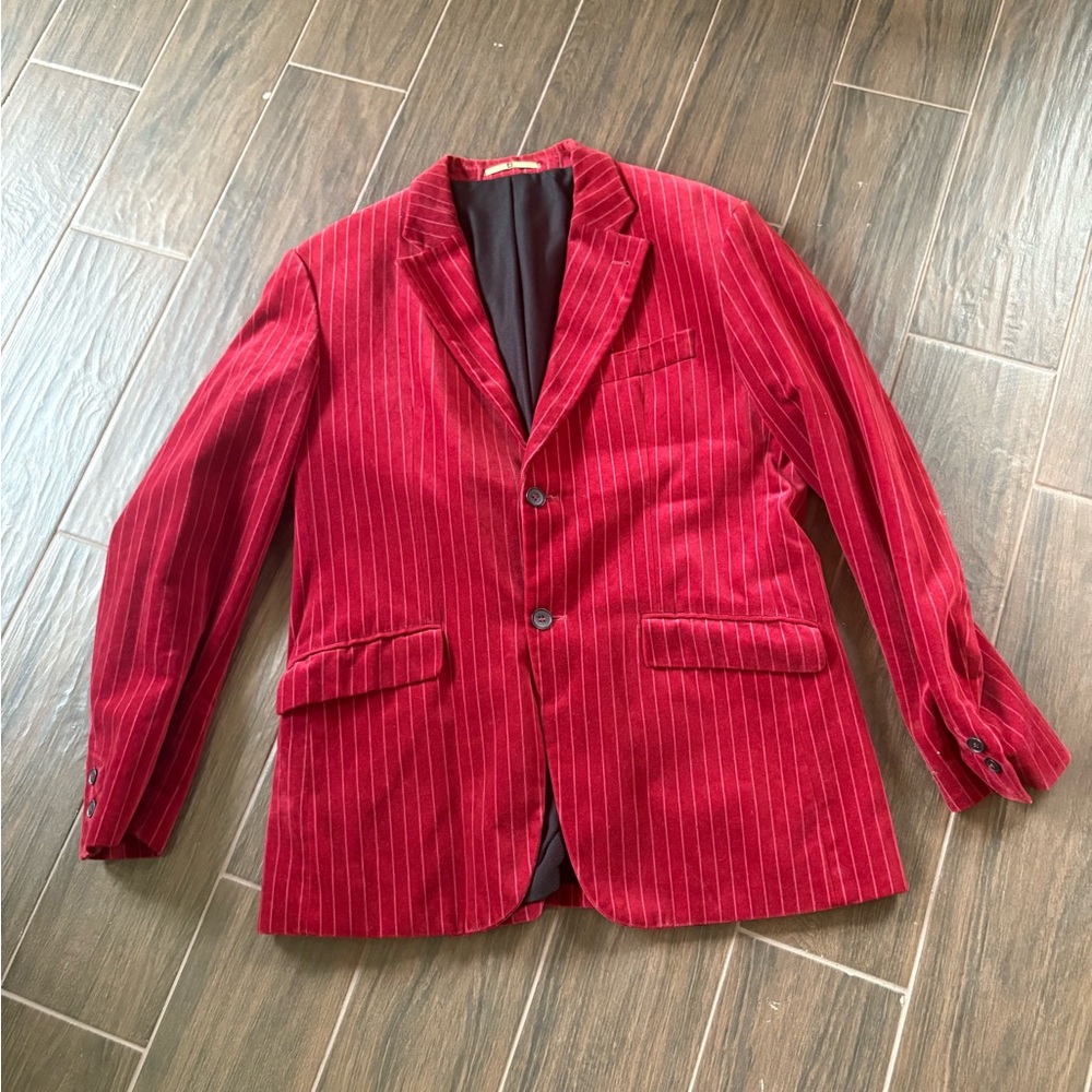 Red Pinstripe Blazer